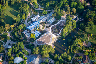 Pflanzenschauhaus (Botanischer Garten) im Luisenpark, Teil der Bundesgartenschau 2023 BUGA23 im Ortsteil Oststadt in Mannheim im Bundesland Baden-Württemberg, Deutschland