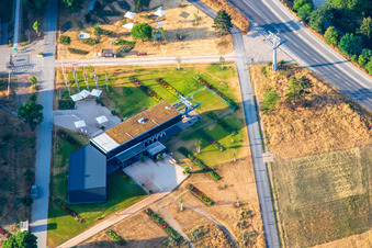 Seilbahnstation Spinelli am Spinelli-Park der Bundesgartenschau Mannheim BUGA 2023 im Ortsteil Feudenheim im Bundesland Baden-Württemberg, Deutschland