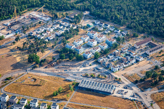 Straßenbahn Wendeschleife am George.-Sullivan-Ring im Ortsteil Käfertal in Mannheim im Bundesland Baden-Württemberg, Deutschland