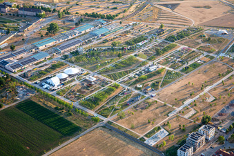 EXPERIMENTIERFELD im Spinelli-Park der Bundesgartenschau Mannheim BUGA 2023 im Ortsteil Käfertal im Bundesland Baden-Württemberg, Deutschland