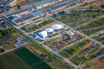 Hauptbühne im Spinelli-Park der Bundesgartenschau Mannheim BUGA 2023 im Ortsteil Feudenheim im Bundesland Baden-Württemberg, Deutschland