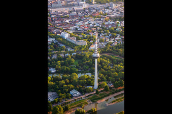 Fernmeldeturm Mannheim im Ortsteil Neckarstadt-Ost im Bundesland Baden-Württemberg, Deutschland