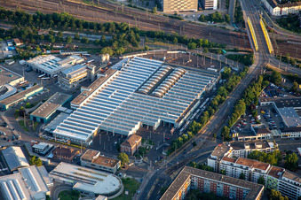 Straßenbahn Depot 5 und Nahverkehrsmuseum im Ortsteil Schwetzingerstadt in Mannheim im Bundesland Baden-Württemberg, Deutschland