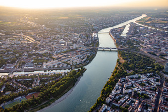 Drohnenaufname von Ortsteil Lindenhof in Mannheim im Bundesland Baden-Württemberg, Deutschland