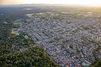 Schifferstadt von Osten im Bundesland Rheinland-Pfalz, Deutschland