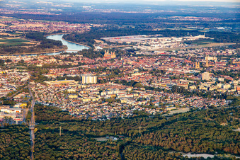Luftbild von Speyer von Nordwesten im Bundesland Rheinland-Pfalz, Deutschland