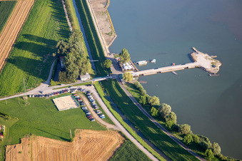Anlegestelle und Café Ranca Ptuj am Stausee Ptujsko jezero, Slowenien