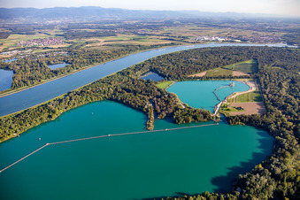 Luftbild von Gravière de Dahlunden in Fort-Louis im Bundesland Bas-Rhin, Frankreich