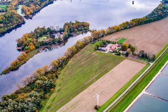Luftbild von Hofgut Maxau im Ortsteil Knielingen in Karlsruhe im Bundesland Baden-Württemberg, Deutschland
