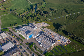 Zimmer Group Am Glockenloch im Ortsteil Freistett in Rheinau im Bundesland Baden-Württemberg, Deutschland von oben