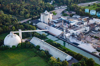 Luftaufnahme von Sucrerie d'ERSTEIN / Cristal Union in Erstein im Bundesland Bas-Rhin, Frankreich