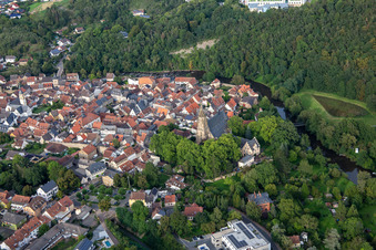 Historische Altstadt von Südwesten in Meisenheim im Bundesland Rheinland-Pfalz, Deutschland