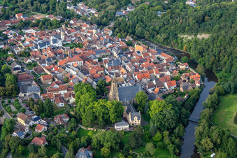 Luftbild von Historische Altstadt von Süden in Meisenheim im Bundesland Rheinland-Pfalz, Deutschland