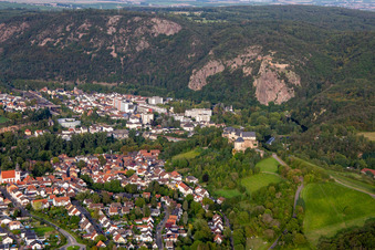 Luftbild von Ebernburg von Westen in Bad Kreuznach im Bundesland Rheinland-Pfalz, Deutschland