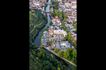 Luftbild von Kurhause und Hotel Fürstenhof in Bad Kreuznach im Bundesland Rheinland-Pfalz, Deutschland
