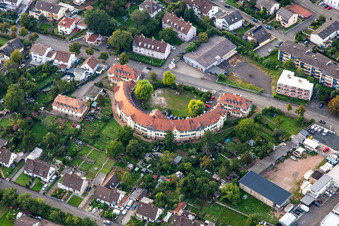 Luftbild von Rondellwohnanlage an der Rüdesheimer Straße in Bad Kreuznach im Bundesland Rheinland-Pfalz, Deutschland