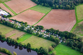 Luftbild von Camping Nahetal in Oberhausen an der Nahe im Bundesland Rheinland-Pfalz, Deutschland