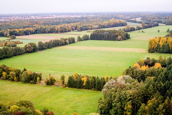 Otterbachtal in Minfeld im Bundesland Rheinland-Pfalz, Deutschland aus der Luft