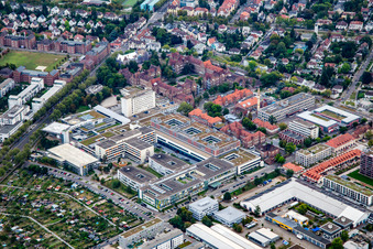 Städtisches Klinikum Karlsruhe im Ortsteil Nordweststadt im Bundesland Baden-Württemberg, Deutschland aus der Luft