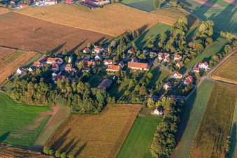 Luftbild von Geisberg im Ortsteil Altenstadt in Wissembourg im Bundesland Bas-Rhin, Frankreich