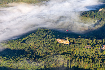 Château Fort de Fleckenstein in Lembach im Bundesland Bas-Rhin, Frankreich vom Flugzeug aus