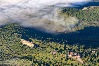 Luftbild von Château Fort de Fleckenstein in Lembach im Bundesland Bas-Rhin, Frankreich