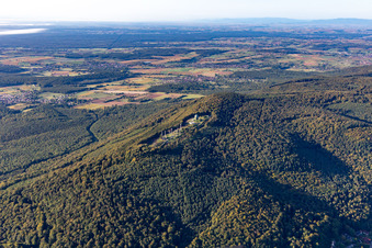 Luftbild von Radarantennen am Pfaffenschlick in Soultz-sous-Forêts im Bundesland Bas-Rhin, Frankreich