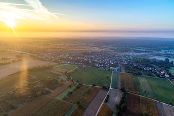 Kleinsteinfeld aus Nordwesten bei Sonnenaufgang in Steinfeld im Bundesland Rheinland-Pfalz, Deutschland