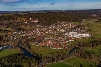 Eurasburg von Süden im Bundesland Bayern, Deutschland