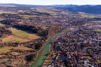 Isar in Bad Tölz im Bundesland Bayern, Deutschland