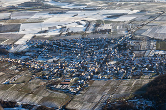 Im Winter bei Schnee von Nordwesten in Oberotterbach im Bundesland Rheinland-Pfalz, Deutschland