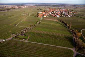 Rhodt unter Rietburg von Westen im Bundesland Rheinland-Pfalz, Deutschland