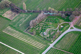 Luftbild von Klima ARBORETUM im Frühling in Flemlingen im Bundesland Rheinland-Pfalz, Deutschland