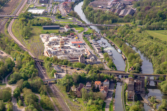 Sportboothafen an der  Schleuse 27 Saargemünd am Saar-Kohlen-Kanal "Canal des houillères de la Sarre" im Bundesland Moselle, Frankreich