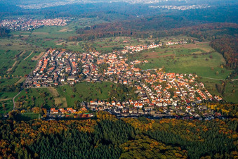 Schöllbronn aus Süden in Ettlingen im Bundesland Baden-Württemberg, Deutschland