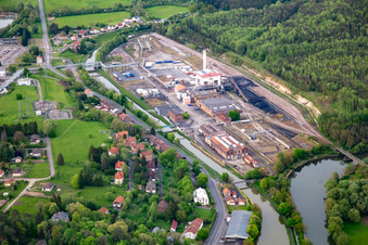 Luftbild von Industriegebiet Rue Ernest Solvay in Willerwald im Bundesland Moselle, Frankreich