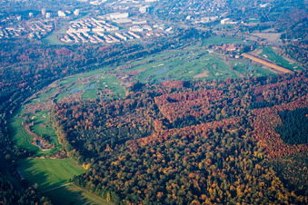 Luftbild von Hofgut Scheibenhardt, Golfplatz im Ortsteil Beiertheim-Bulach in Karlsruhe im Bundesland Baden-Württemberg, Deutschland