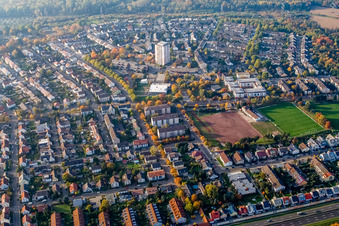 Forchheim von Südosten in Rheinstetten im Bundesland Baden-Württemberg, Deutschland