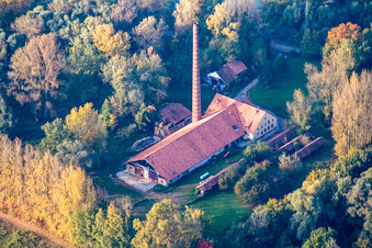 Luftbild von Frohnau am Altrhein in Neuburg am Rhein im Bundesland Rheinland-Pfalz, Deutschland