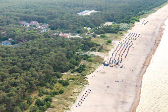Luftbild von Trassenheide Strand im Bundesland Mecklenburg-Vorpommern, Deutschland