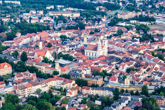 Historische Altstadt mit  Johanniskirche in Zittau im Bundesland Sachsen, Deutschland