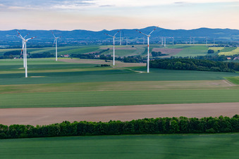 Steinberg-Panorama am Windpark Dittelsdorf in Zittau im Bundesland Sachsen, Deutschland