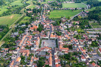 Marktplatz in Ostritz im Bundesland Sachsen, Deutschland