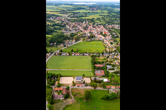 Ostritz von Süden im Bundesland Sachsen, Deutschland