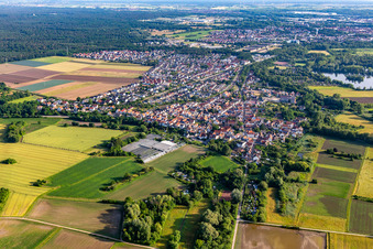 Sondernheim von Süden in Germersheim im Bundesland Rheinland-Pfalz, Deutschland