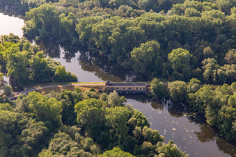 Luftbild von Schöpfwerk Sondernheim am Michelsbach in Germersheim im Bundesland Rheinland-Pfalz, Deutschland
