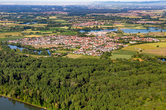 Leimersheim von Nordosten im Bundesland Rheinland-Pfalz, Deutschland