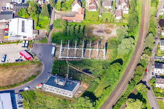 Hallenneubauskelett im Gewerbegebiet Am Dorniggraben in Kandel im Bundesland Rheinland-Pfalz, Deutschland