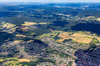 Luftbild von Bad Hersfeld von Süden im Bundesland Hessen, Deutschland