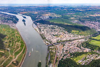 Luftbild von Ortsteil Bingerbrück in Bingen am Rhein im Bundesland Rheinland-Pfalz, Deutschland